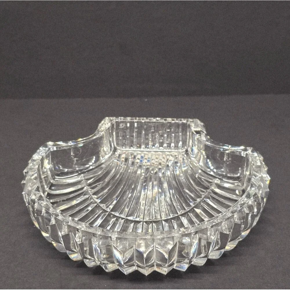 Vintage Waterford Crystal Scalloped Sea Shell Jewelry Trinket Vanity Dish